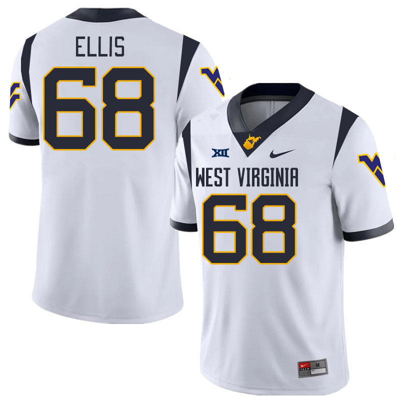 Men #68 Aiden Ellis West Virginia Mountaineers College 2024 New Uniforms Football Jerseys Stitched S